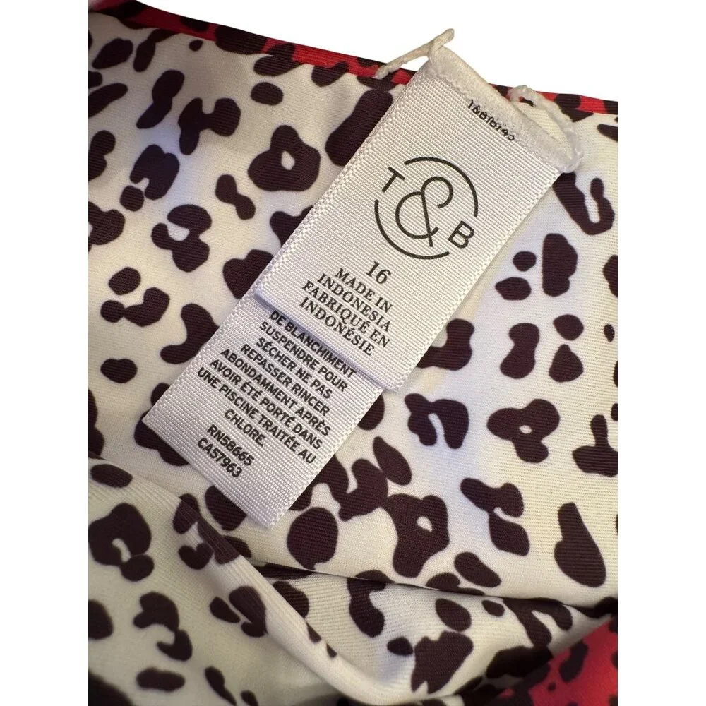 Tresure and Bond Girls Reversible Size 16 Two Piece Swim Suit NWT ANIMAL Print T